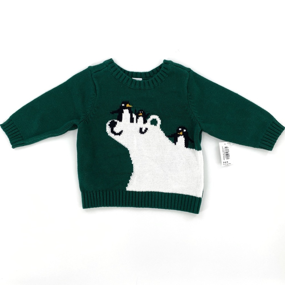 Old Navy Infant Holiday Polar Bear Sweater 3-6m - Picture 1 of 3